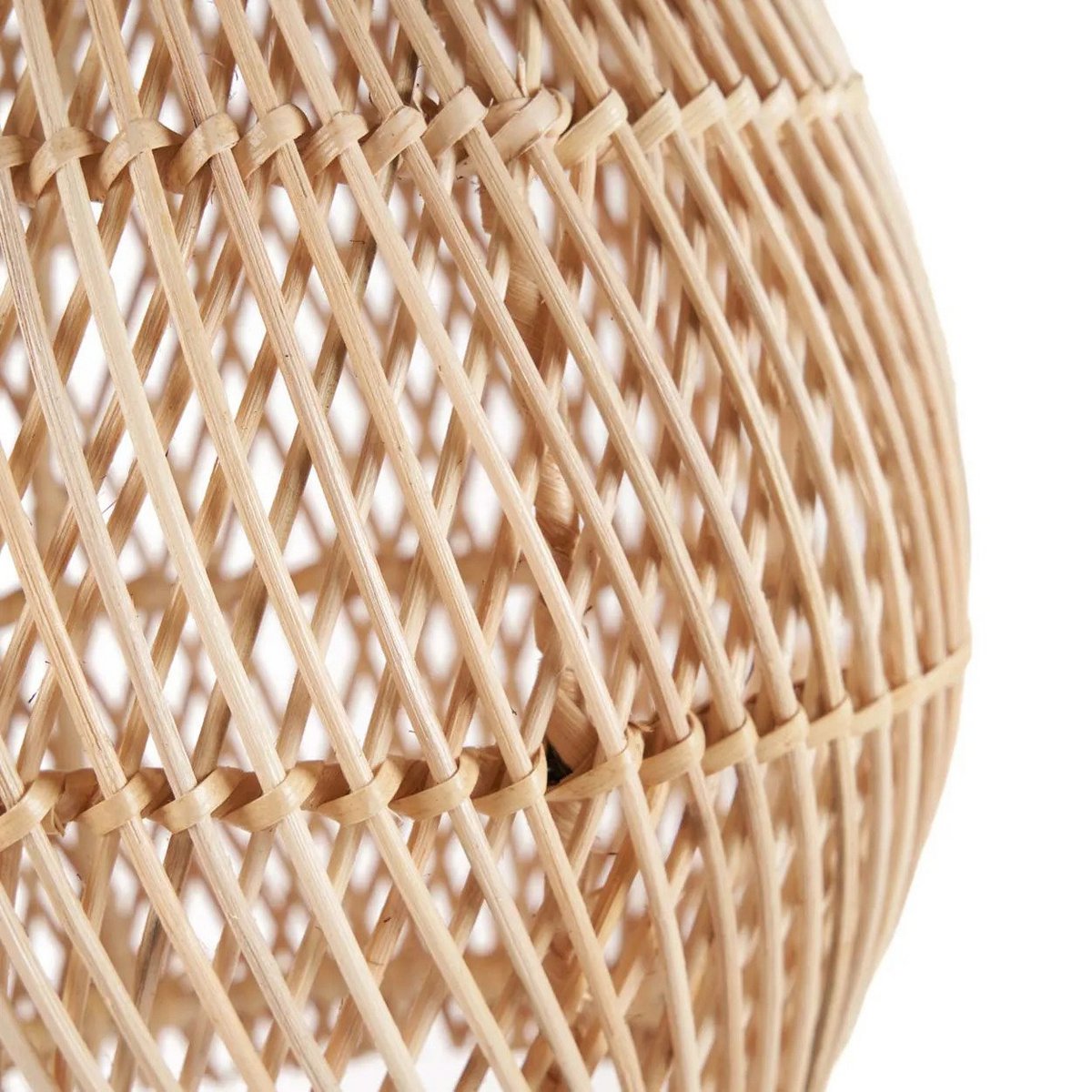 Rattan pendelskærm, pæreformet - Lille