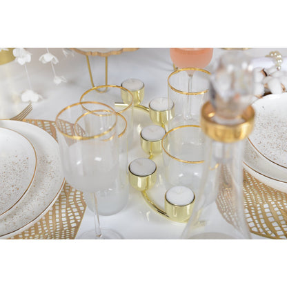 Gold twisted metal candelabra - 33.5cm