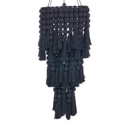 Nomaden-Baumwoll-Kronleuchter, XL – schwarze Kaskadenstränge