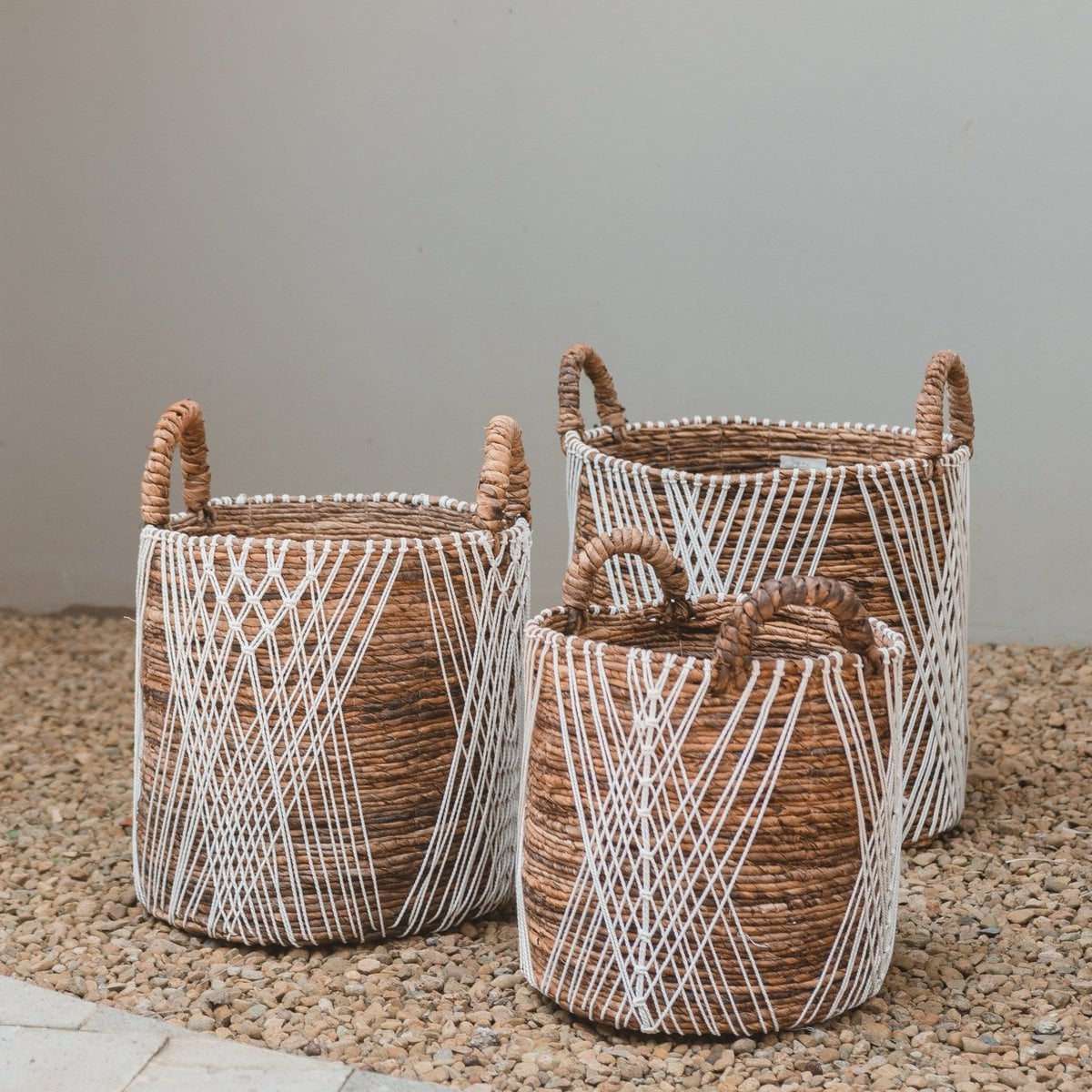 Cotton & jute basket JUWANA M – ø35 × 40 cm