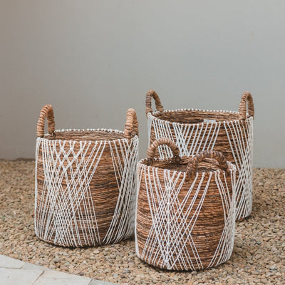 Cotton & jute basket JUWANA M – ø35 × 40 cm