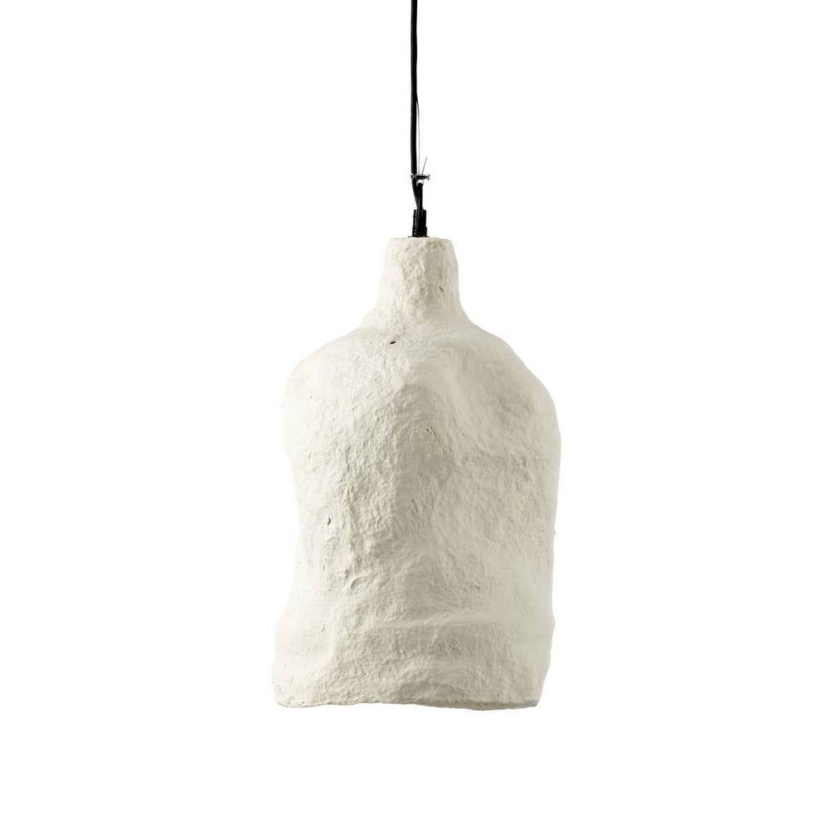 Papier-Pendelleuchte 28 × 46 cm – weiß, hergestellt in Indien
