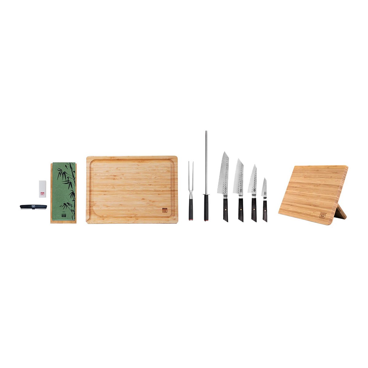 Bunka 9-teiliges Messer- & Zubehörset – 440C-Stahl, Ebenholzgriff