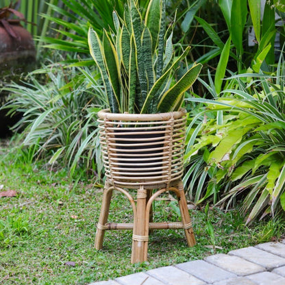 Pflanzenständer Rattan AKARA – 28 cm Durchmesser, 50 cm hoch