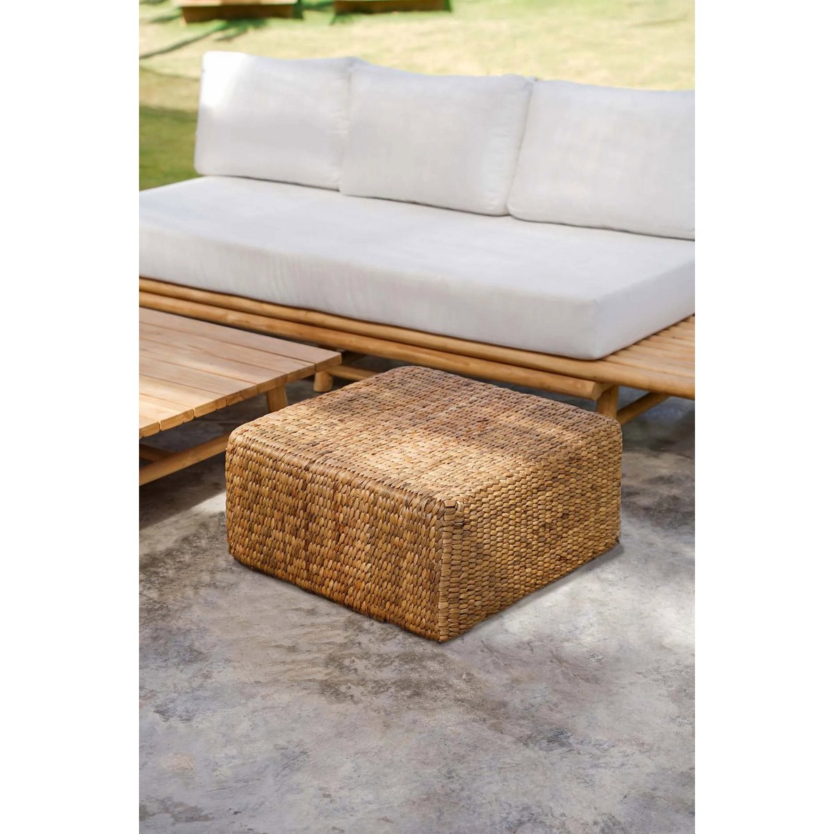 Sitzhocker Seegras 60×60 cm – Natur, Indonesien