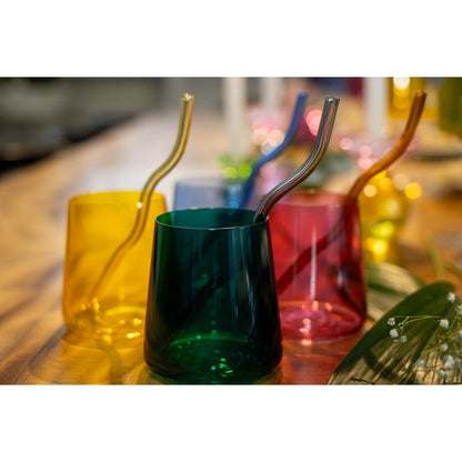Flerfarvede vandglas af glas 300 ml – sæt med 6