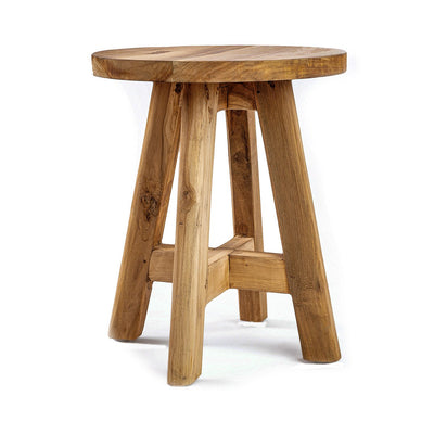 Teaktræsskammel, rund - 35×35 cm