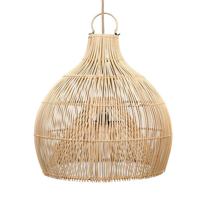 Rattan pendelskærm 50 cm - Hummerfælde, beige, kun skærm