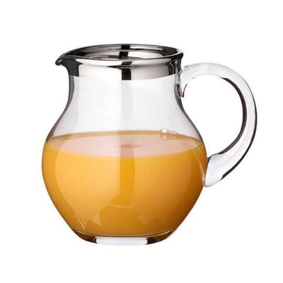 Mundgeblasener Glaskrug Olivia, 1,5L – Platinrand