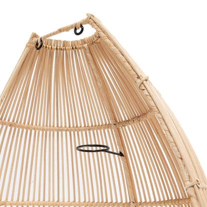 Vægskærm i rattan, 55 cm – beige halvkegleformet kuppel