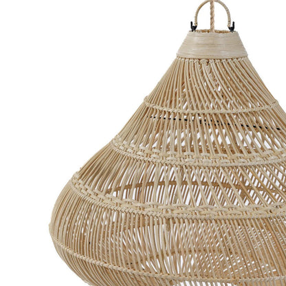 Rattan-Pendelleuchte in Tropfenform – 80 cm breit, 77 cm hoch
