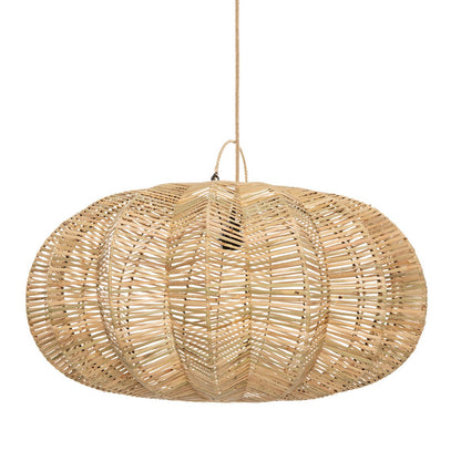 Rattan pendellampe, 45 cm - naturlig beige lanterne