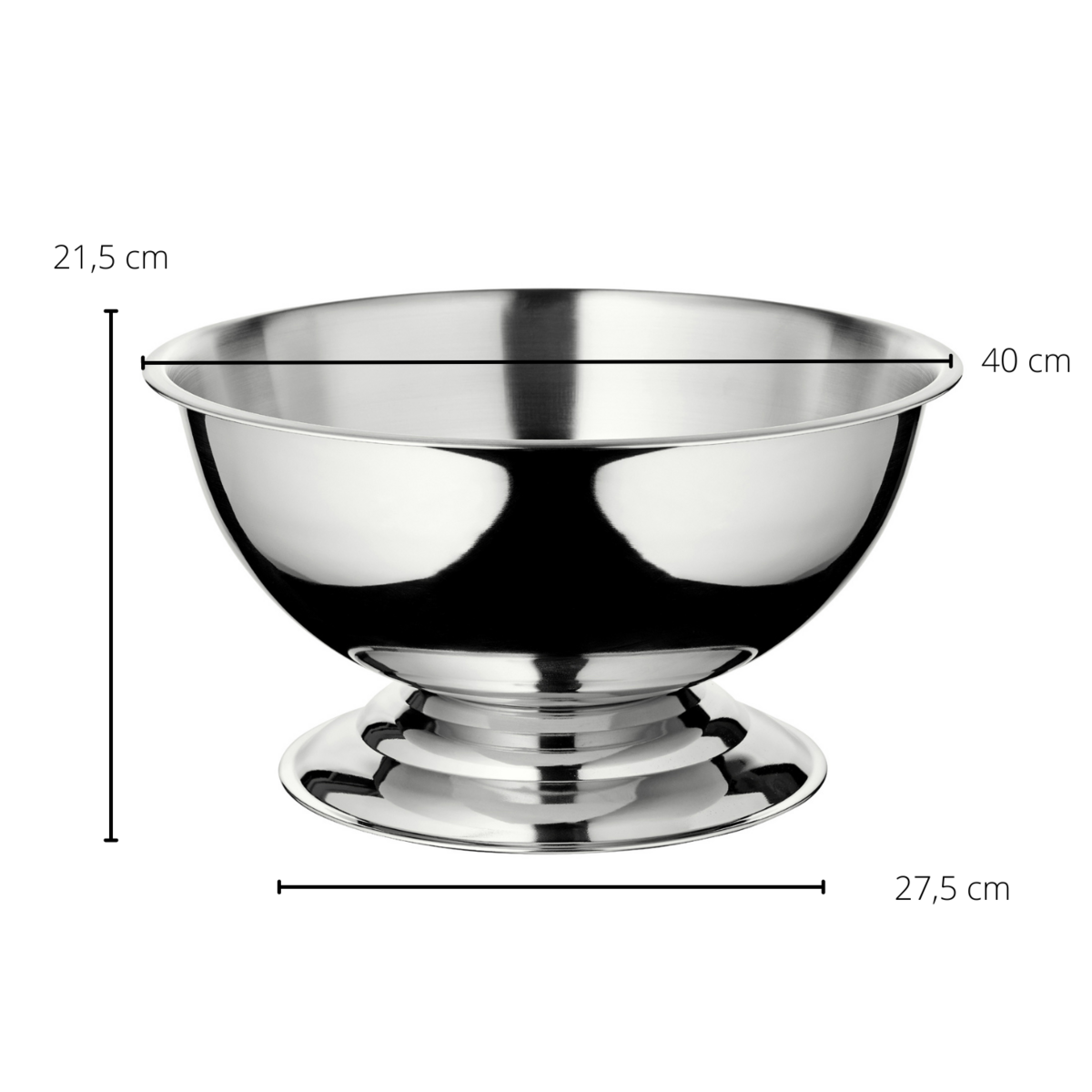 Steel champagne bowl Cara Ø 40 cm – double-walled, set of 2