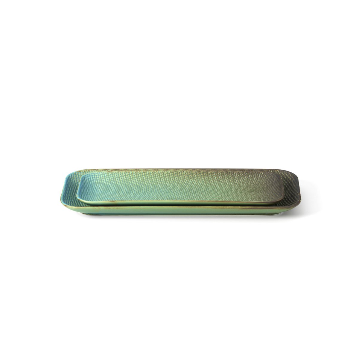 Keramisk rektangulær fad, 30 cm - lagune