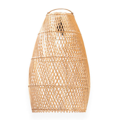 Woven rattan ceiling lampshade - beige, Tabung