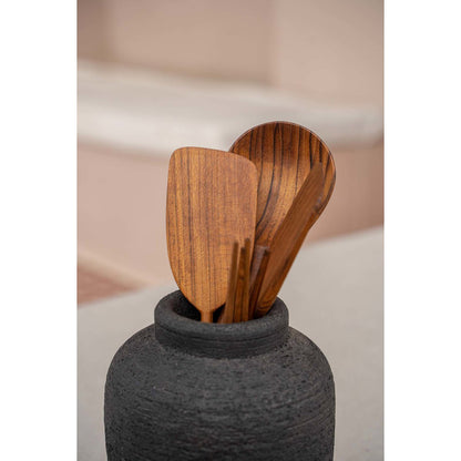 Peaky terrakotta vase, lille - Sort