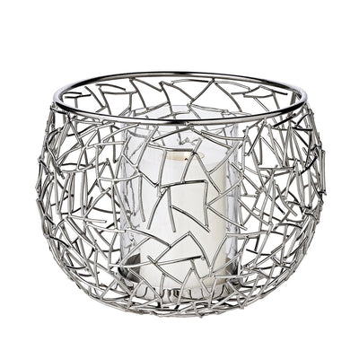 Milano lantern i rustfrit stål, 27 cm - forniklet