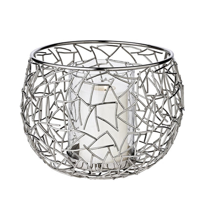Milano lantern i rustfrit stål, 27 cm - forniklet