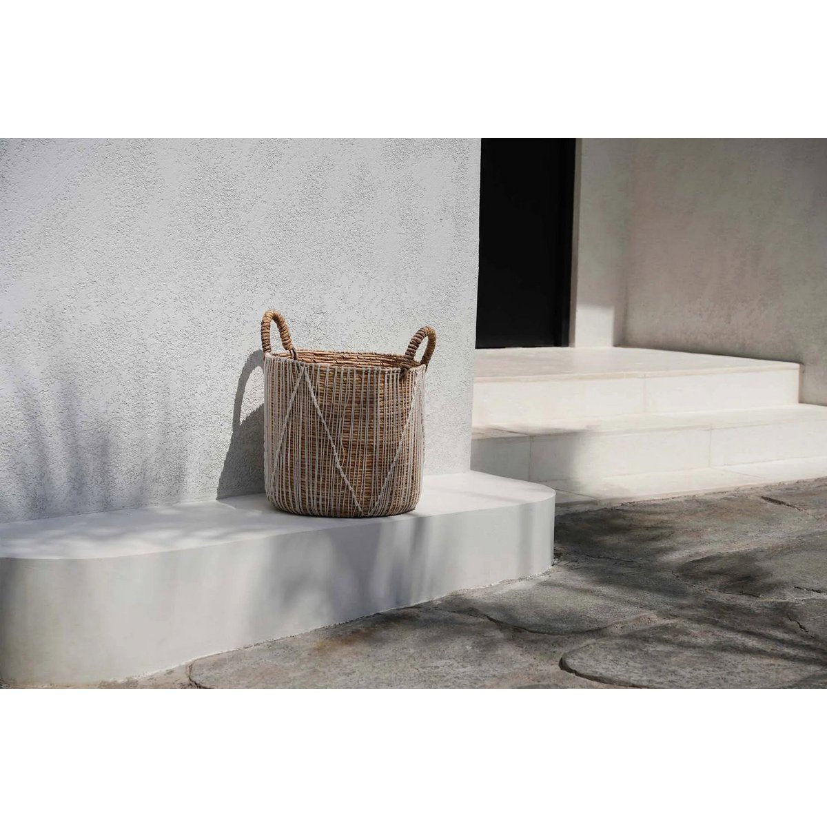 Cotton macrame storage basket 35 × 45 cm - cylinder