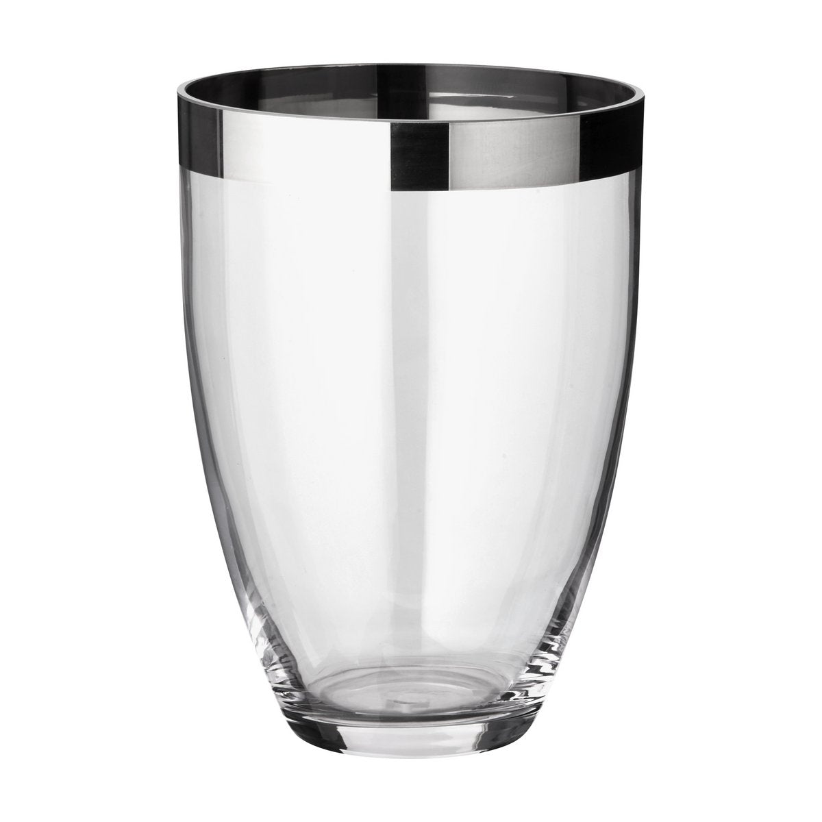 Håndpustet glasvase Charlotte, 20 cm - platinrand