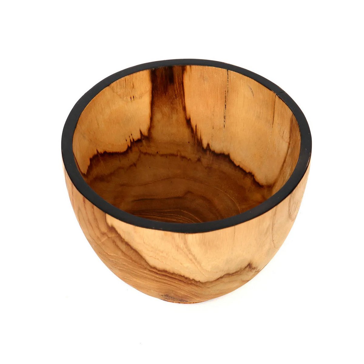 Skål af teaktræ, 15 cm - rund, naturlig