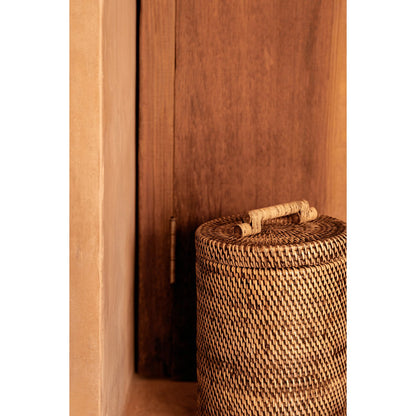 Rattanbeholder 20 × 37 cm høj - naturlig brun