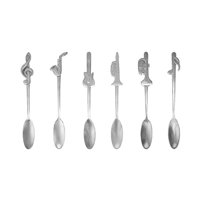 Metal coffee spoon, silver, set of 6