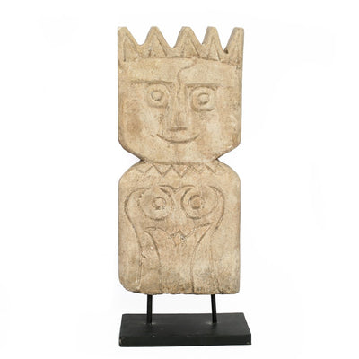 Sandsten tribal skulptur - Naturfarvet, 47 cm