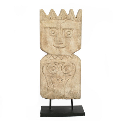 Sandsten tribal skulptur - Naturfarvet, 47 cm