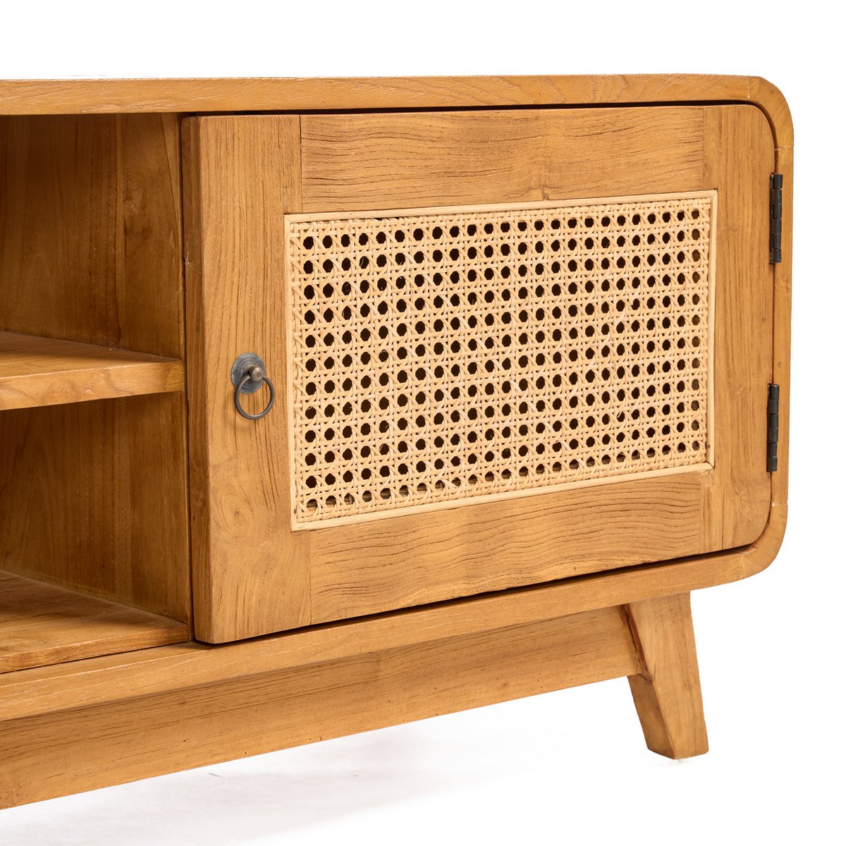 TV-møbel i teak og rattan, 150 cm – midcentury