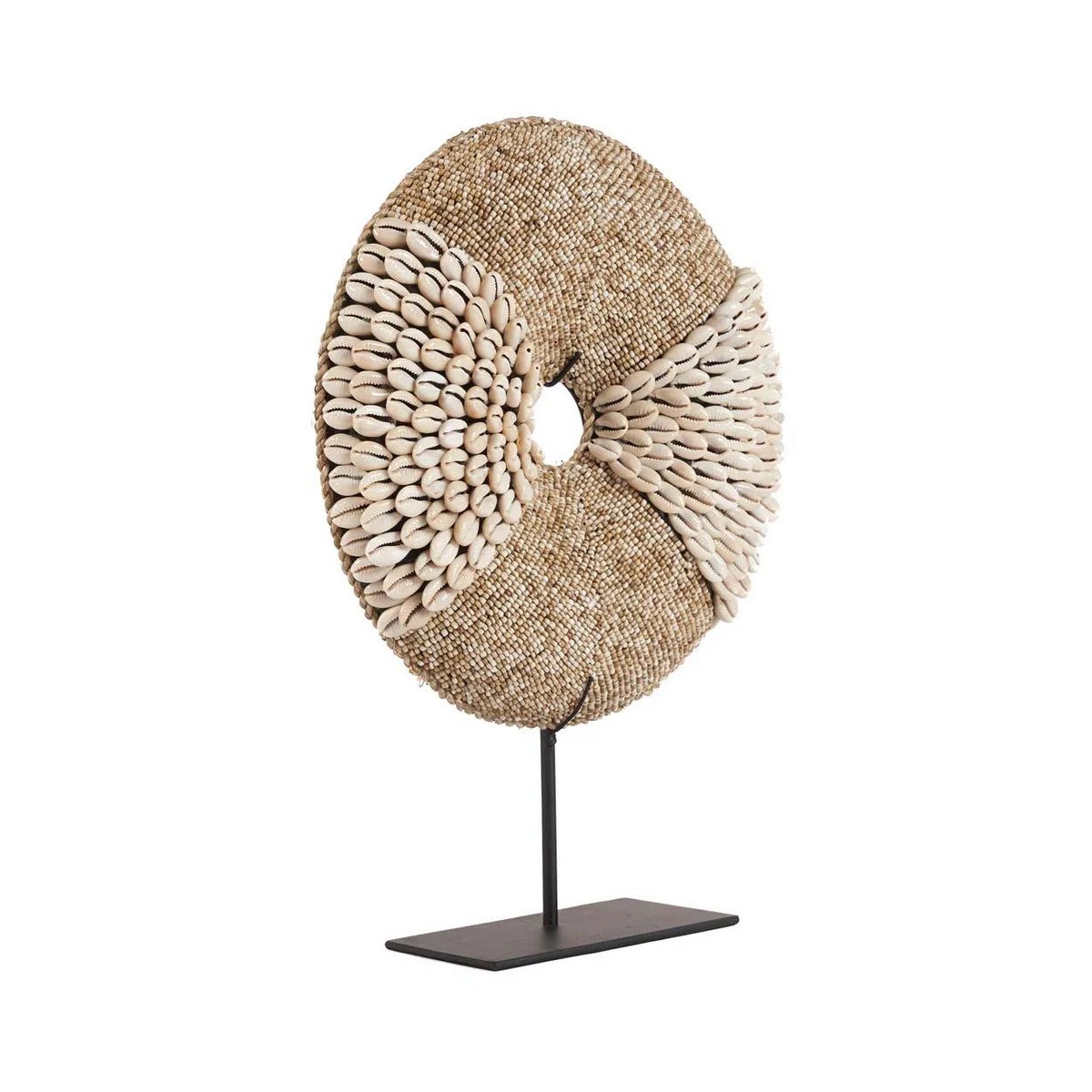 Shell decorative sculpture on stand - natural white