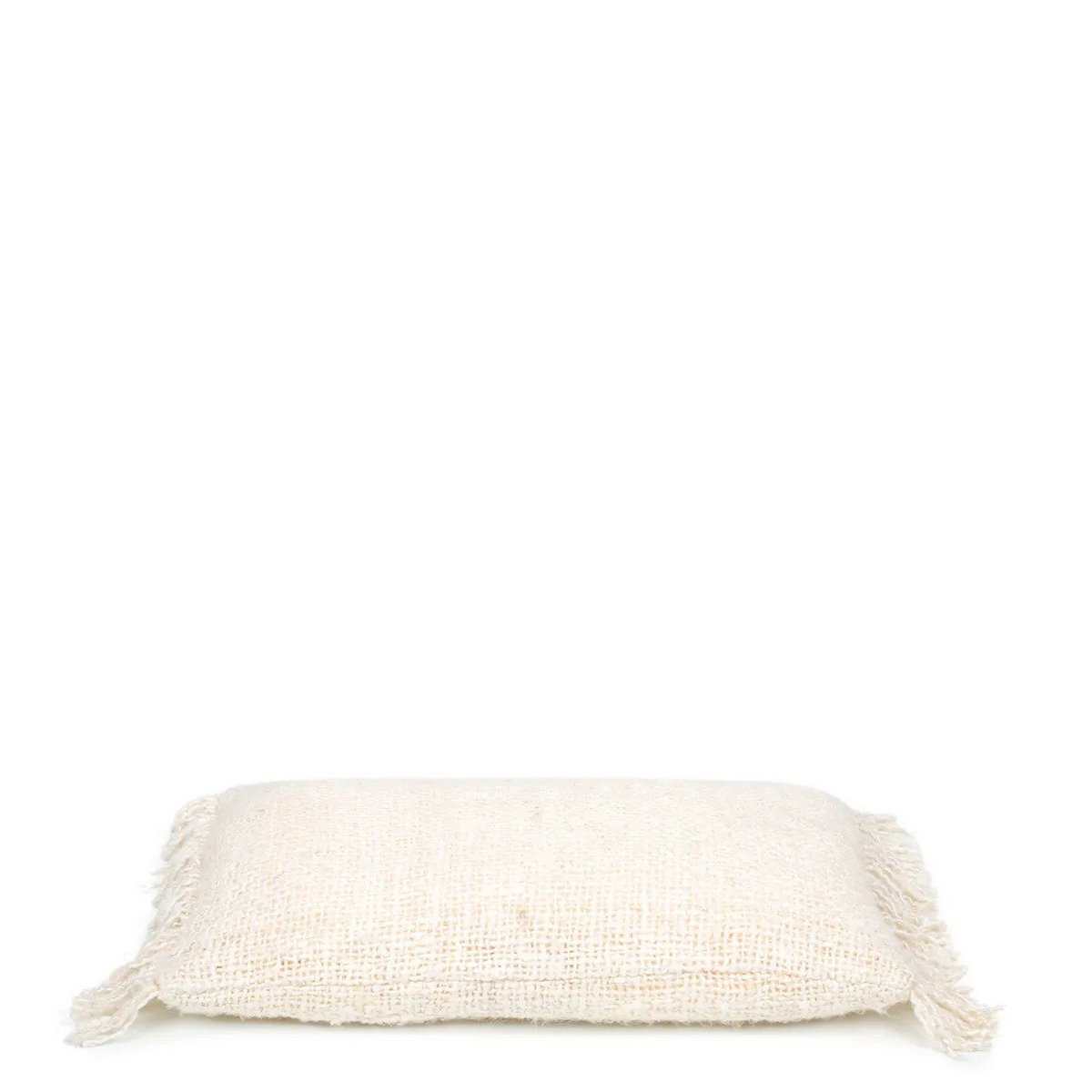 Håndfarvet lændepude i bomuld, 30×50 cm - Creme