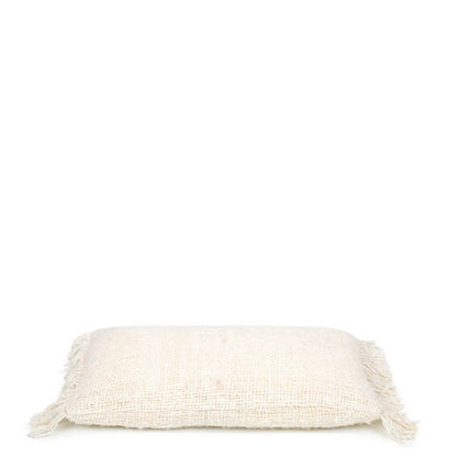 Håndfarvet lændepude i bomuld, 30×50 cm - Creme