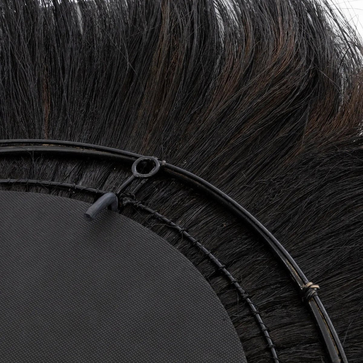 Round mirror with grass frame, 100 cm - Black