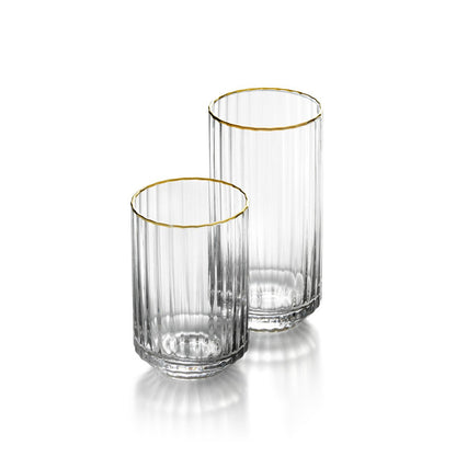 Recycled glass highball - Gold rim - 14 cm