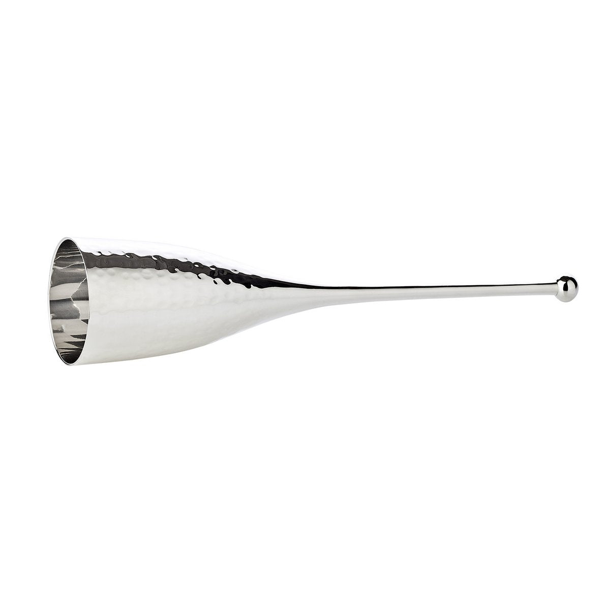 Stählerne Sektflöten mit Ständer, 32 cm - versilbert