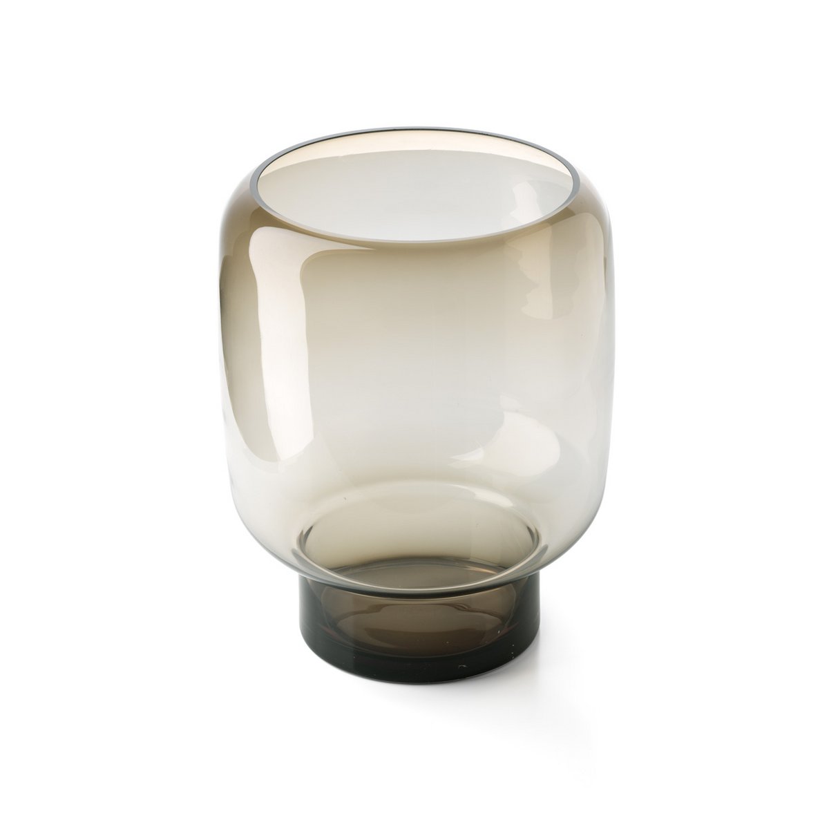 Glass Smoky Cube Vase, Brown - Large