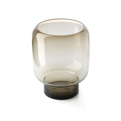 Glass Smoky Cube Vase, Brown - Large