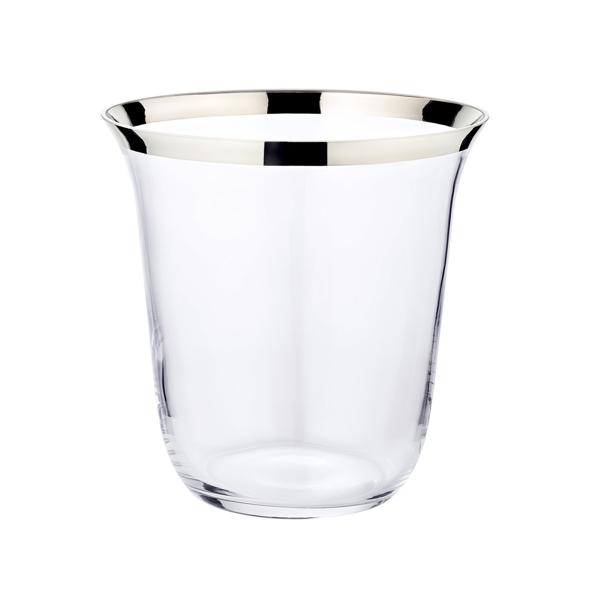 Toby hand-blown crystal champagne cooler, silver-plated, 23 cm