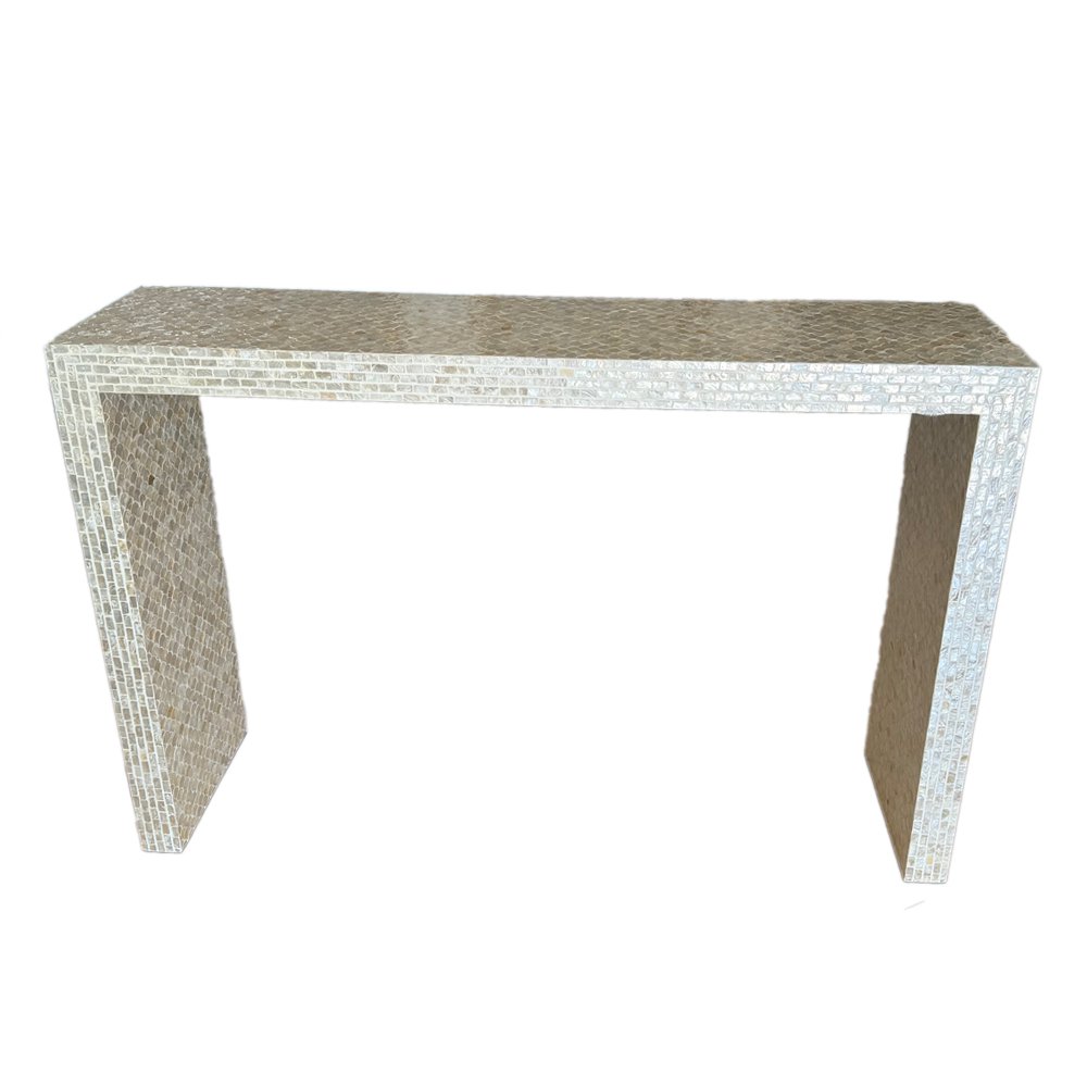 Perlehvidt konsolbord 116 × 30 × 77 cm – fremstillet i Vietnam