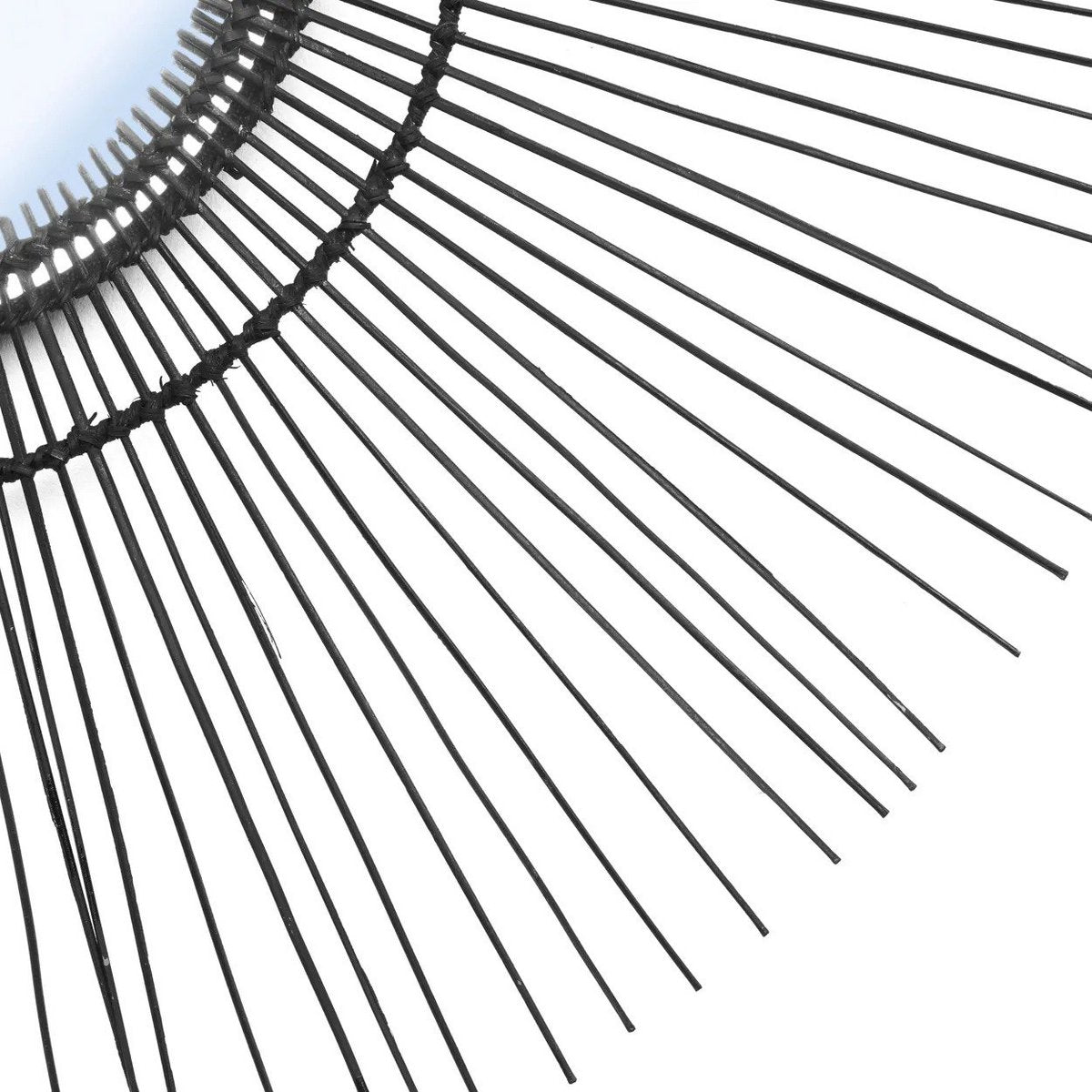 Rattan-Wandspiegel, rund, 90cm - Schwarz