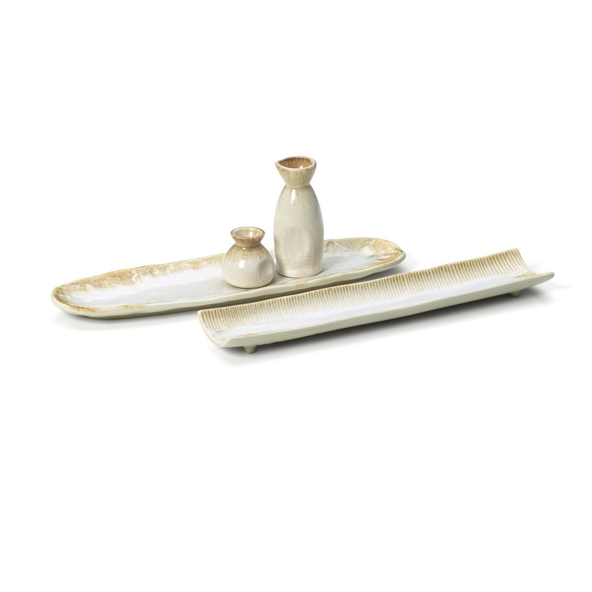 Ceramic saké pourer - White honey glaze - 12.8 cm