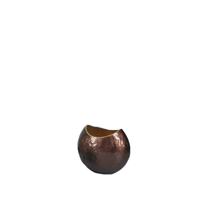 Brun oval vase 22,5 × 14,5 × 18,5 cm - Indonesisk håndværk