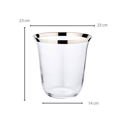 Toby hand-blown crystal champagne cooler, silver-plated, 23 cm