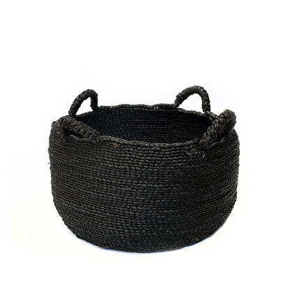 Seegraskorb, rund, schwarz – Mittel