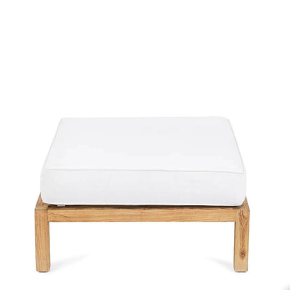 Modulær skammel i teaktræ, natur & hvid - 80 cm