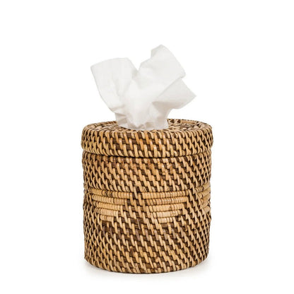 Rattan-Kosmetiktuchbox-Bezug 13 × 13 × 15 cm - natur-braun