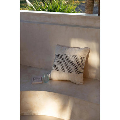 Handmade cotton cushion cover 50×50 cm - natural black