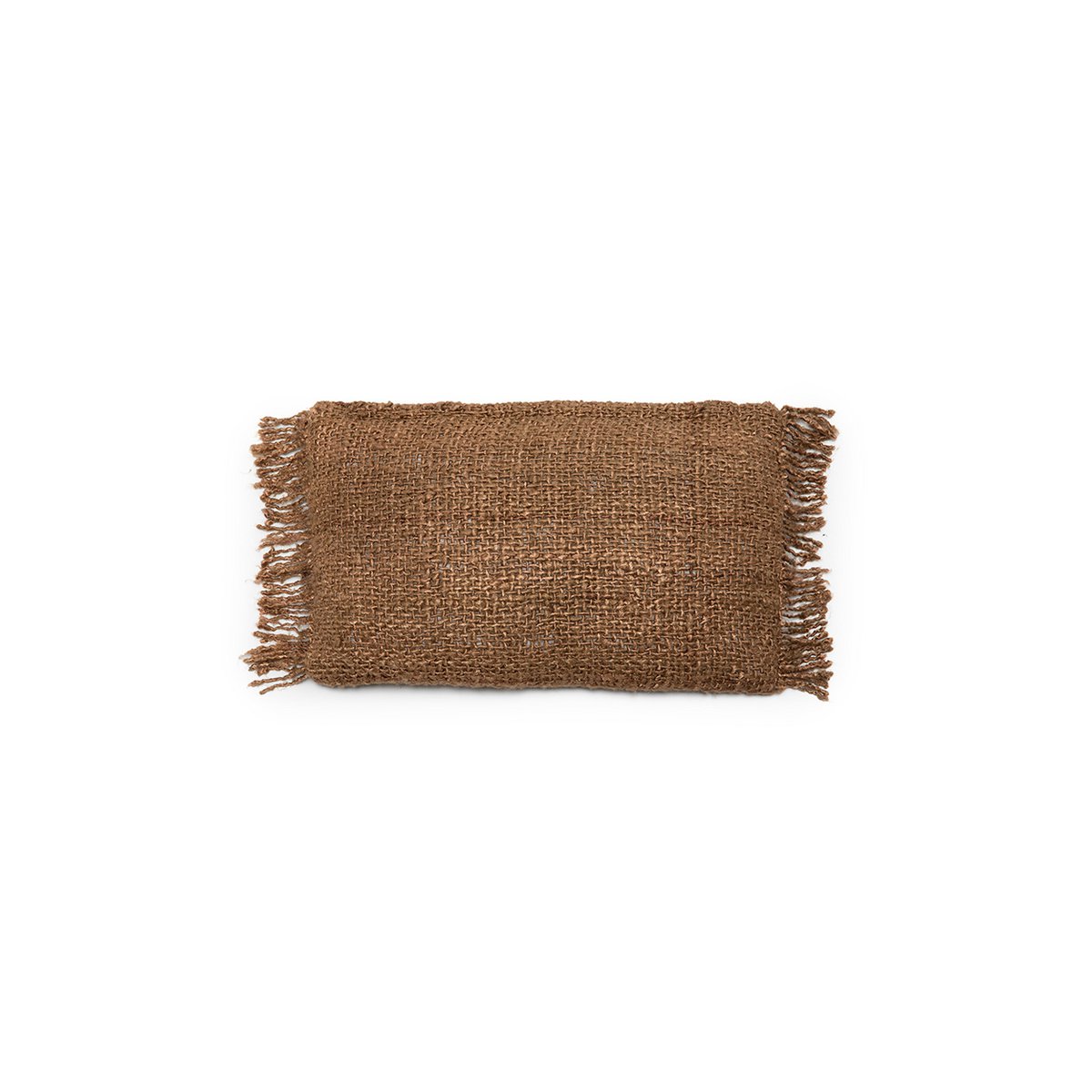 Håndfarvet bomulds lændepudebetræk, 30×50 cm - Brun