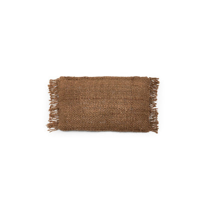 Håndfarvet bomulds lændepudebetræk, 30×50 cm - Brun